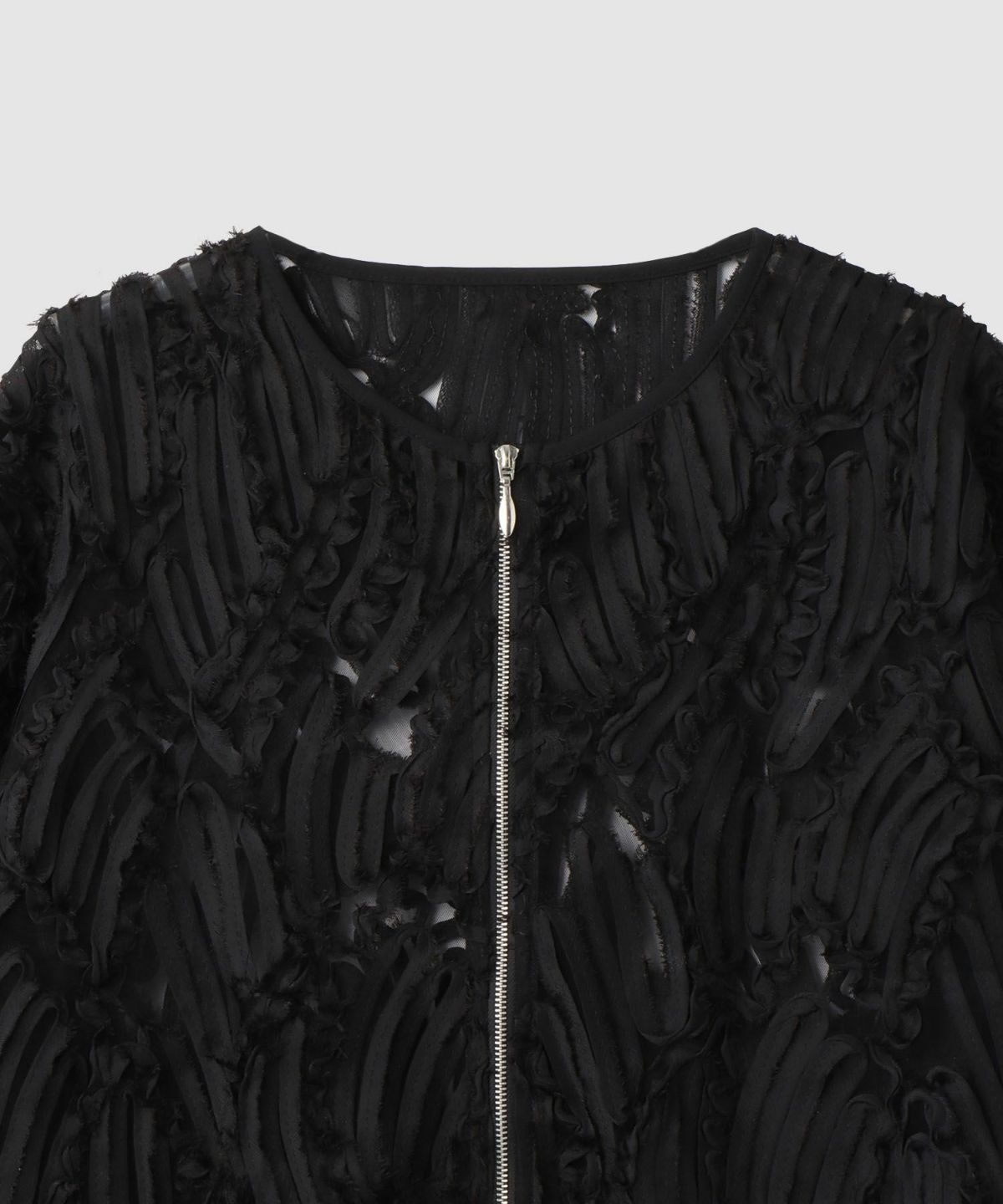 Idnes チュール刺繍ブルゾン レディース