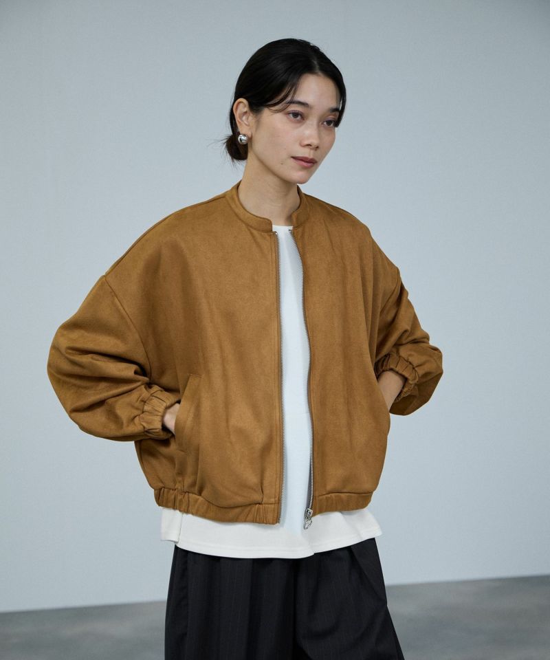 [値下げ]milli de l'air  ポンチ素材 スエードライクブルゾン レディース商品画像-1