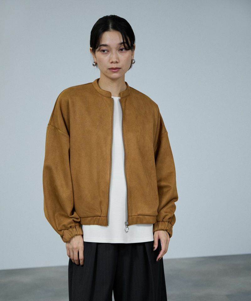 milli de l'air ポンチ素材 スエードライクブルゾン レディース商品画像-5