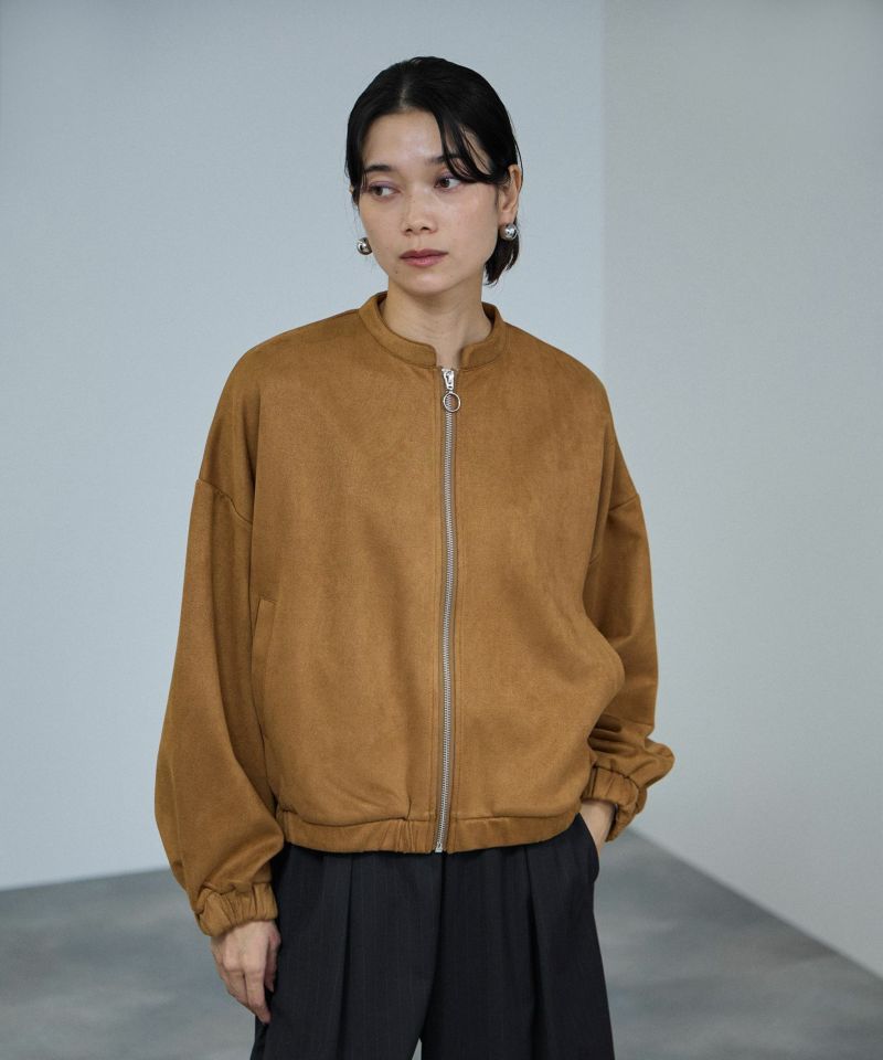 milli de l'air ポンチ素材 スエードライクブルゾン レディース商品画像-7