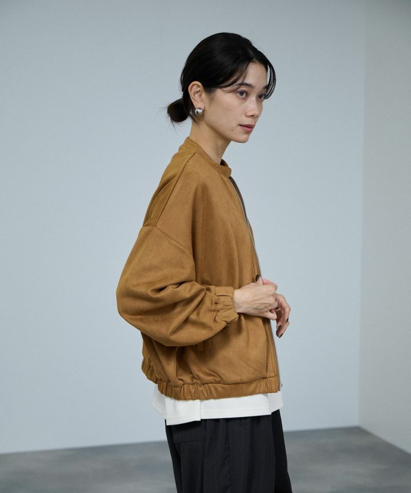 [値下げ]milli de l'air  ポンチ素材 スエードライクブルゾン レディース商品画像-8