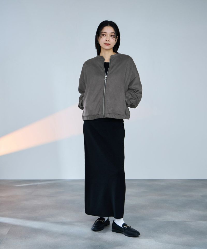 [値下げ]milli de l'air  ポンチ素材 スエードライクブルゾン レディース商品画像-14