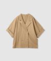  Idnes レーヨン麻混ハーフスリーブジャケット レディース