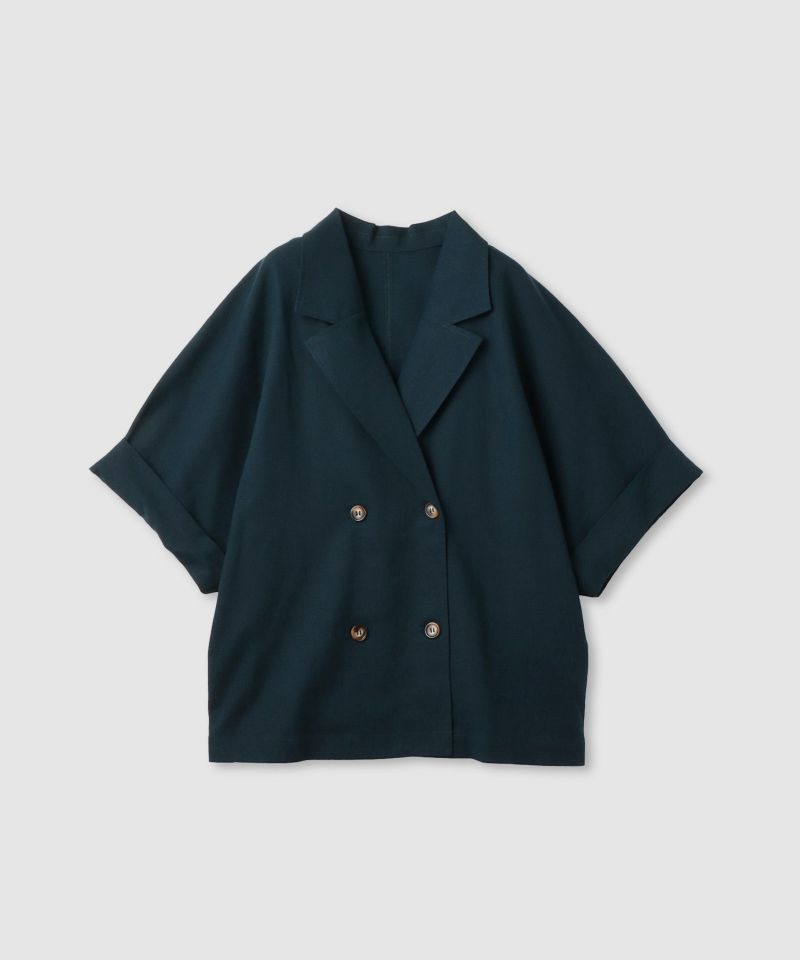 Idnes レーヨン麻混ハーフスリーブジャケット レディース商品画像-2