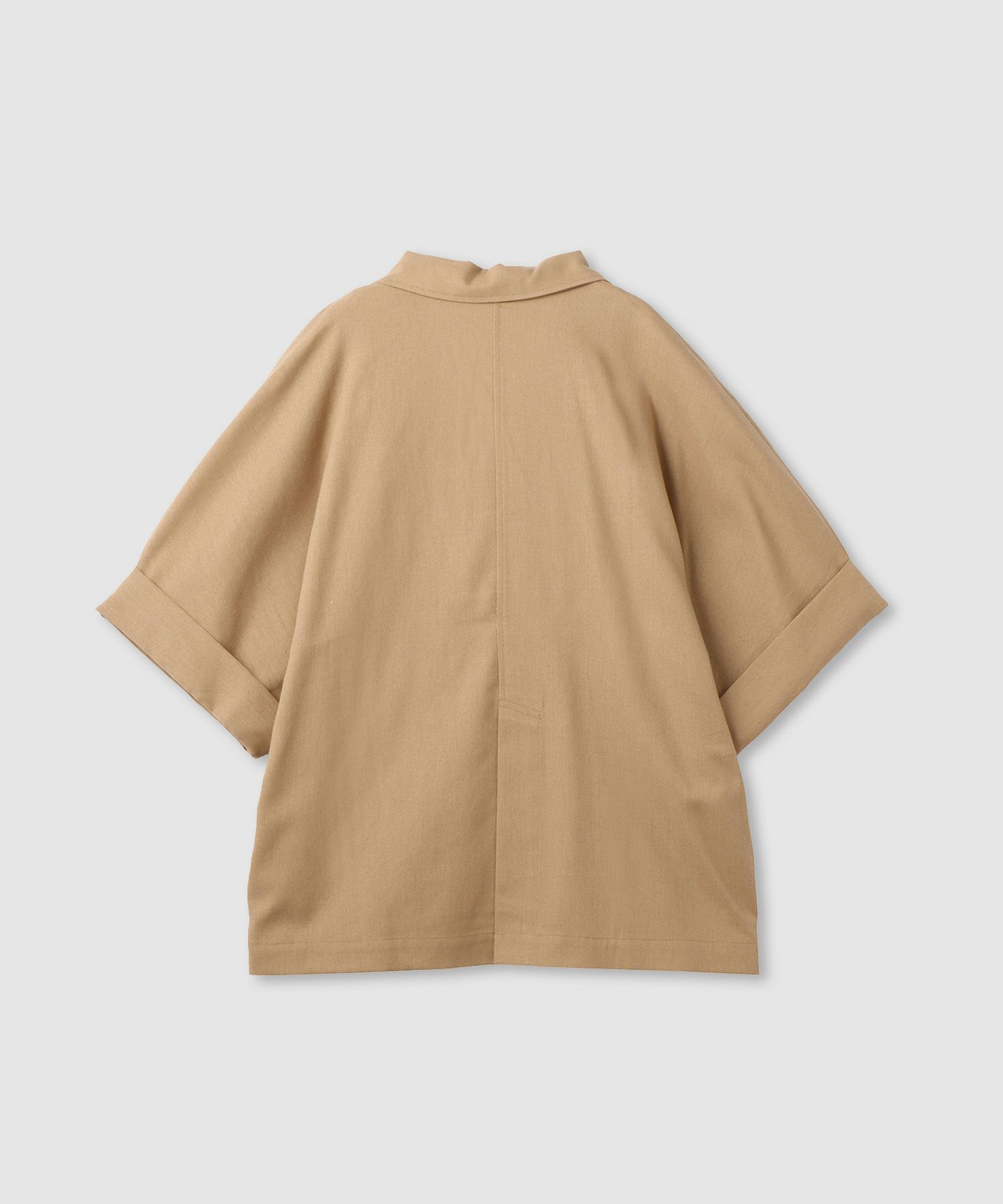 [最終さらに50%OFF]Idnes レーヨン麻混ハーフスリーブジャケット レディース商品画像-3