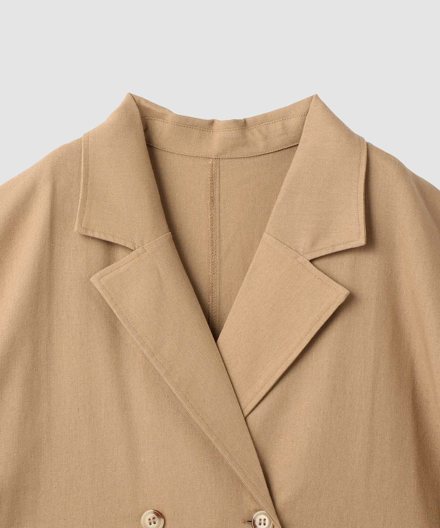  Idnes レーヨン麻混ハーフスリーブジャケット レディース