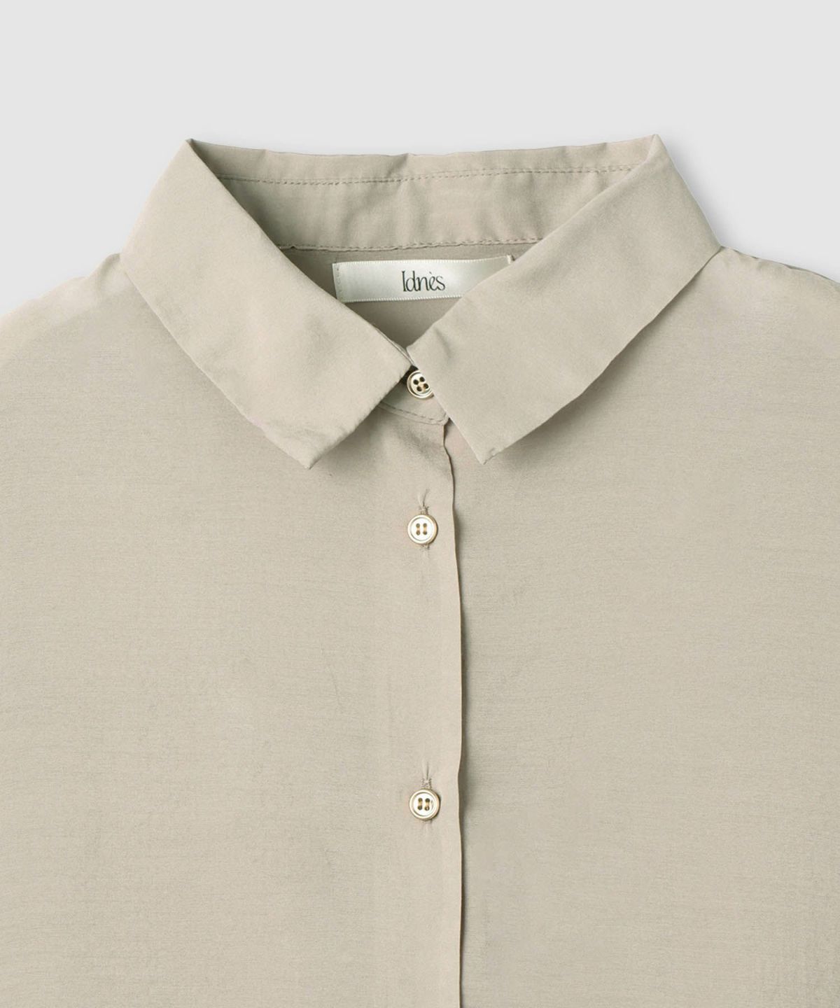 Idnes シアーレギュラーカラーシャツ レディース