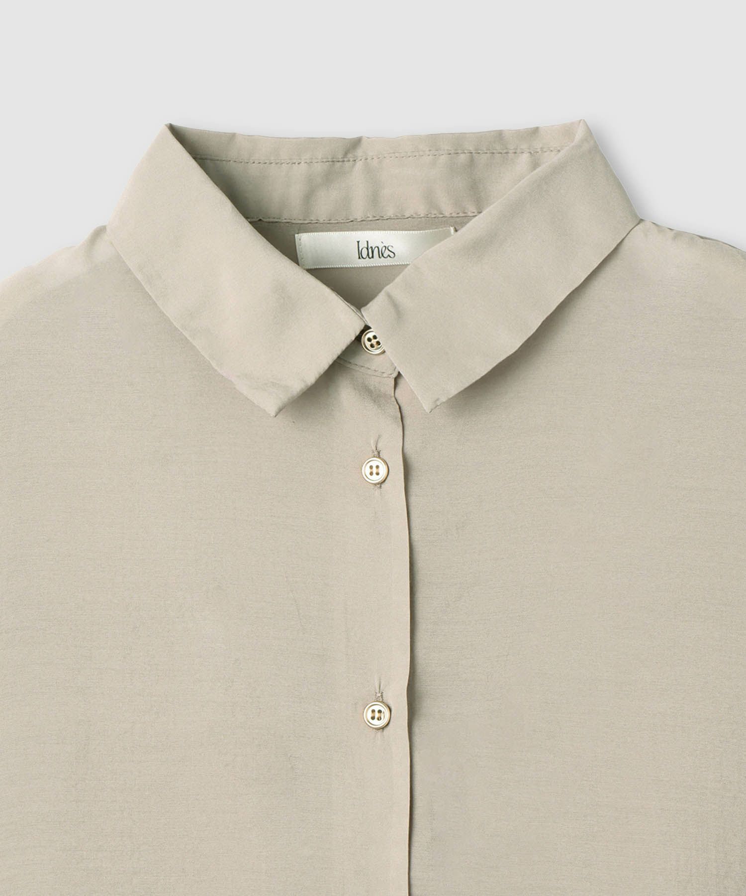 Idnes シアーレギュラーカラーシャツ レディース