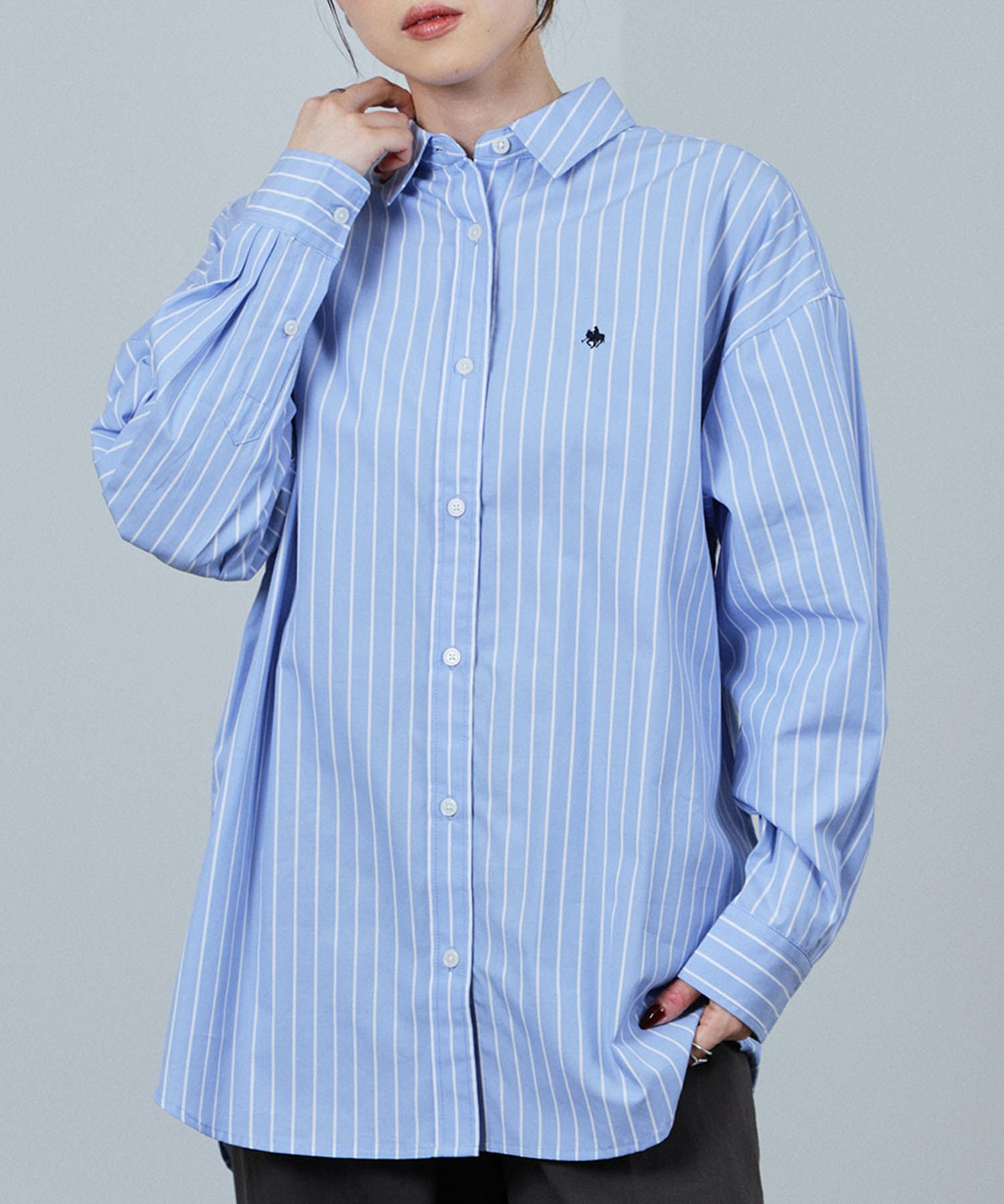 POLO BCS ワンポイント刺繍オーバーシャツ レディース