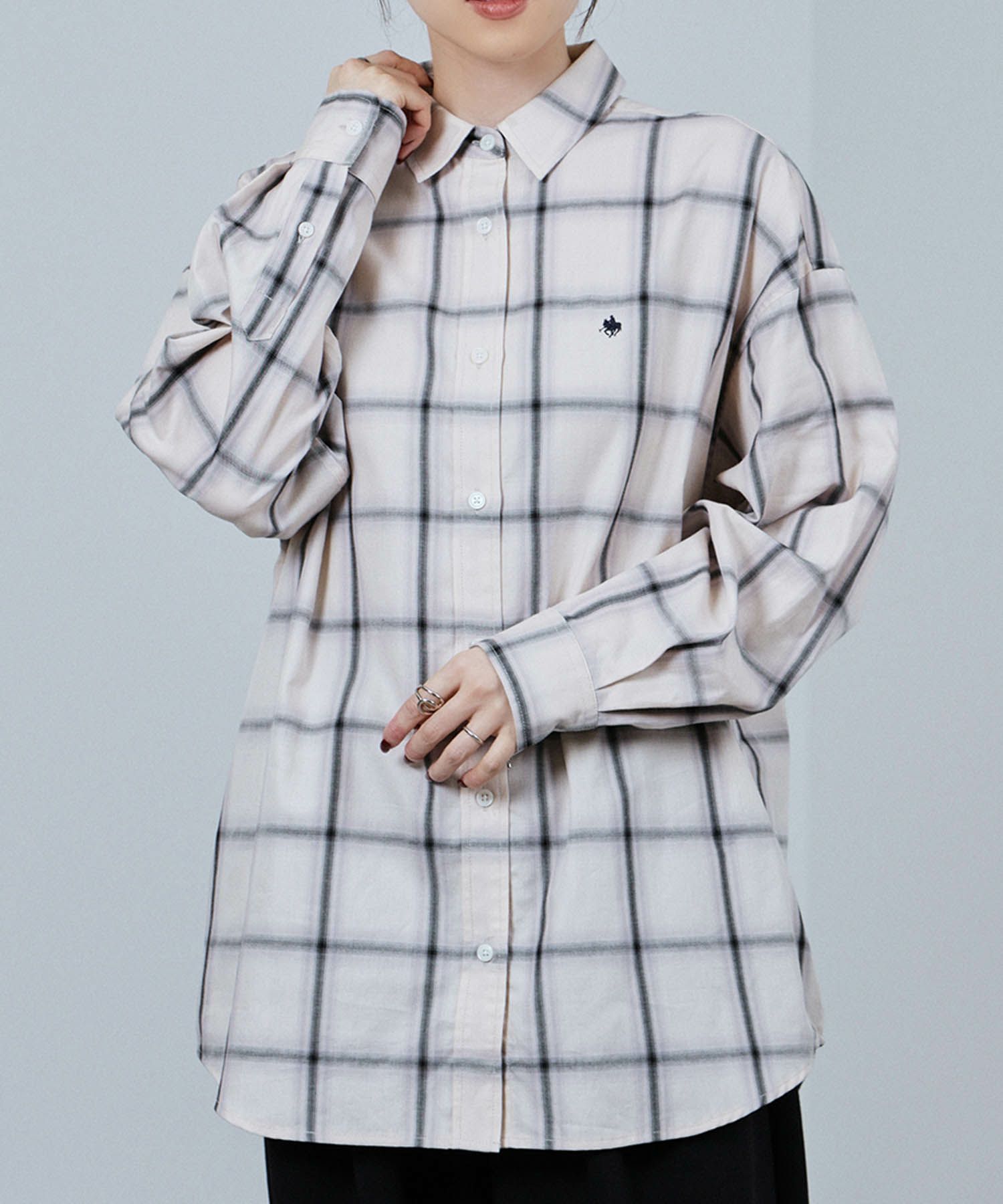 POLO BCS  ワンポイント刺繍オーバーシャツ レディース商品画像-9