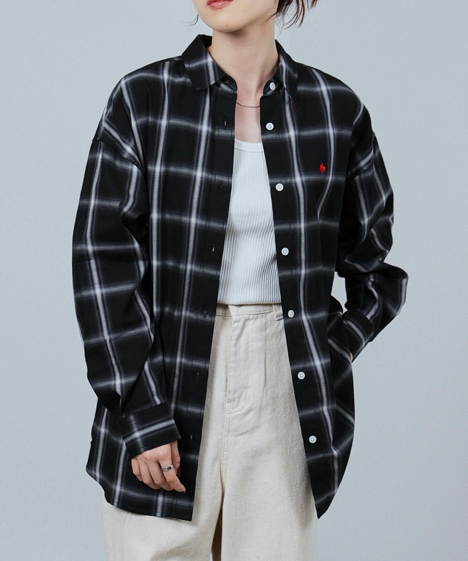 POLO BCS  ワンポイント刺繍オーバーシャツ レディース商品画像-13