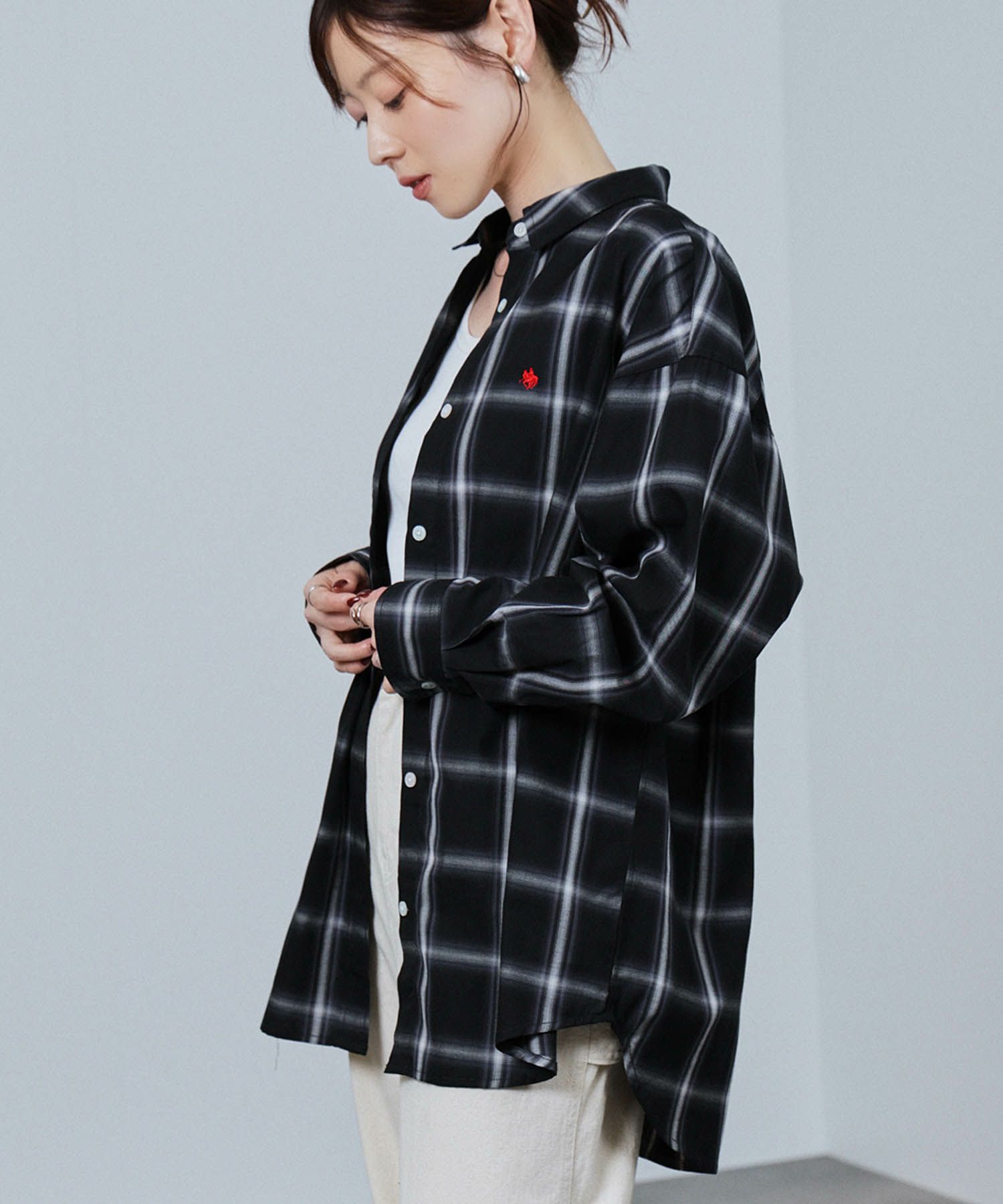 POLO BCS  ワンポイント刺繍オーバーシャツ レディース商品画像-14