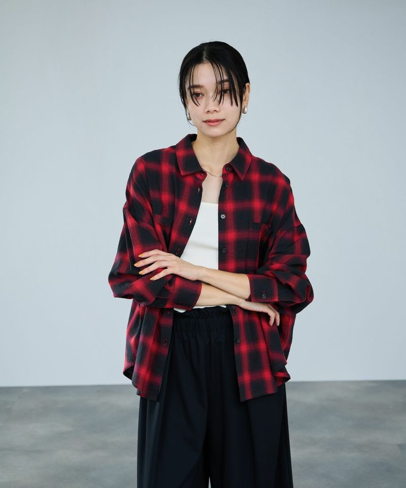 milli de l'air オンブレーチェックシャツ レディース商品画像-3