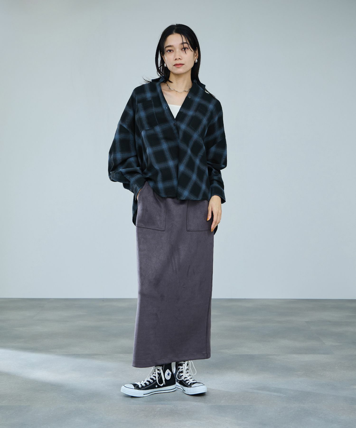 milli de l'air オンブレーチェックシャツ レディース商品画像-5