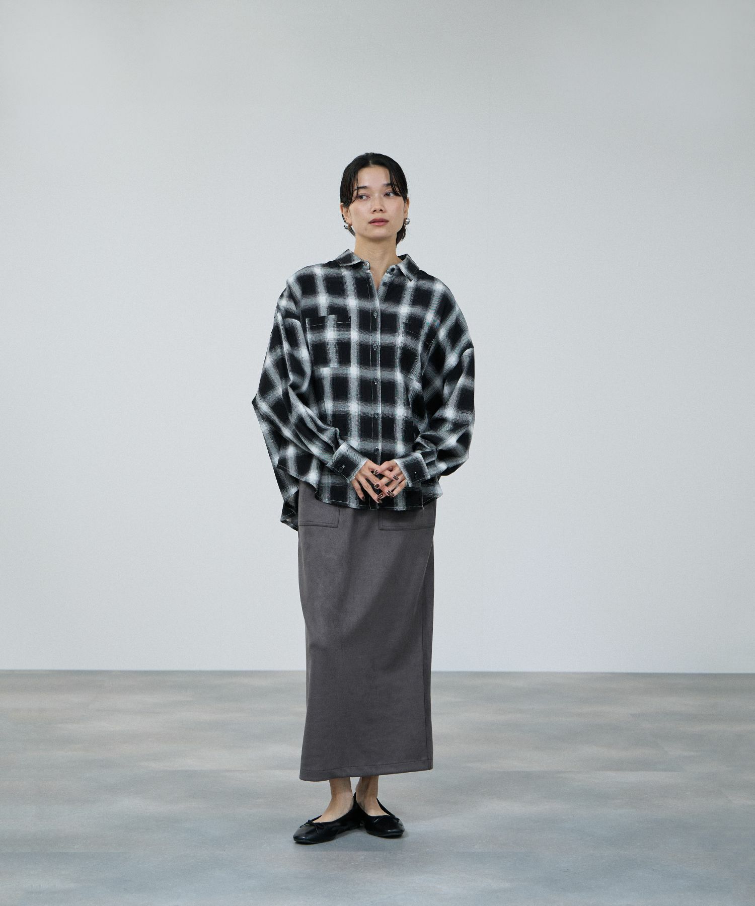 milli de l'air オンブレーチェックシャツ レディース商品画像-10