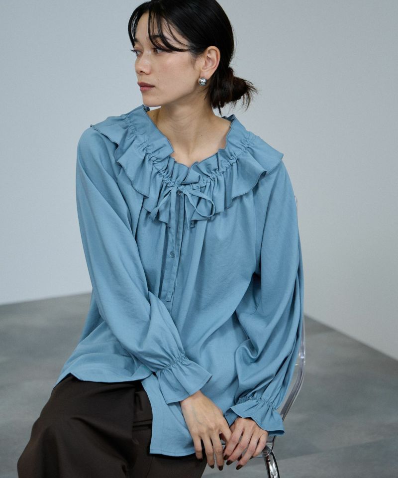 milli de l'air  フリルネックボウタイブラウス レディース商品画像-1