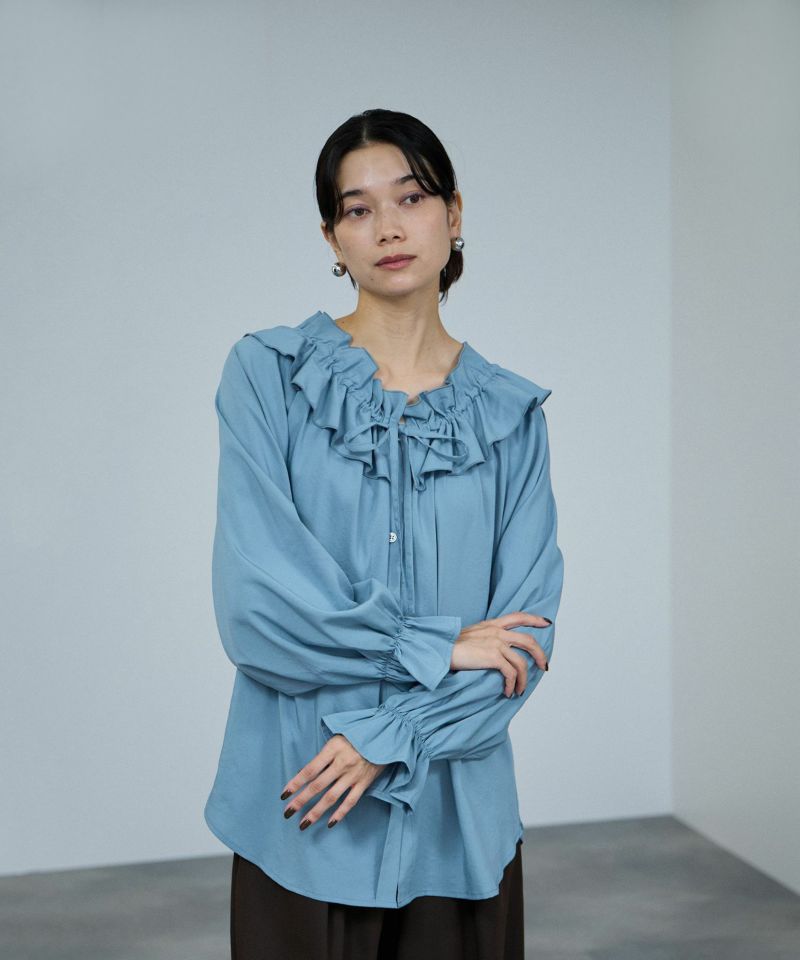 milli de l'air  フリルネックボウタイブラウス レディース商品画像-5