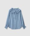 milli de l'air フリルネックボウタイブラウス レディース