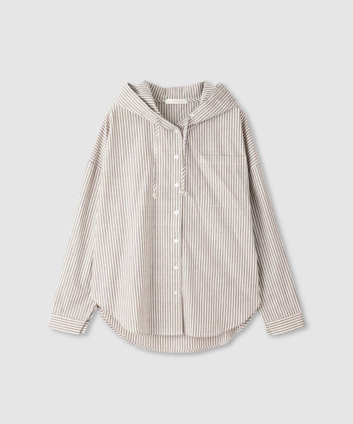 milli de l'air マルチストライプシャツパーカー レディース