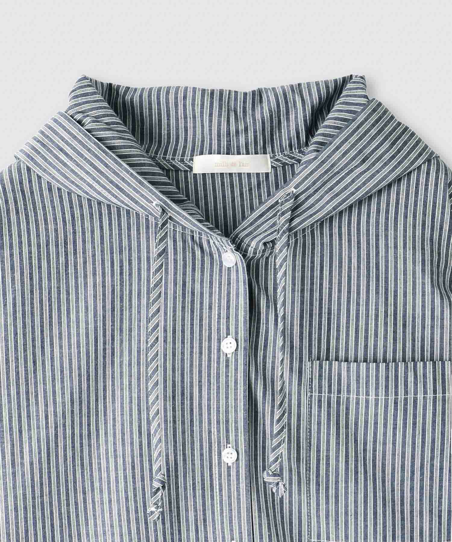 milli de l'air  マルチストライプシャツパーカー レディース商品画像-9