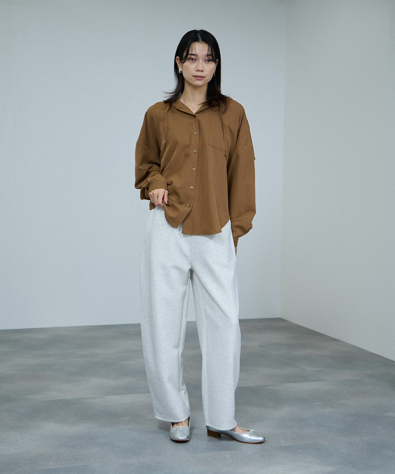 milli de l'air  ライトリンクルフーディシャツ レディース商品画像-8