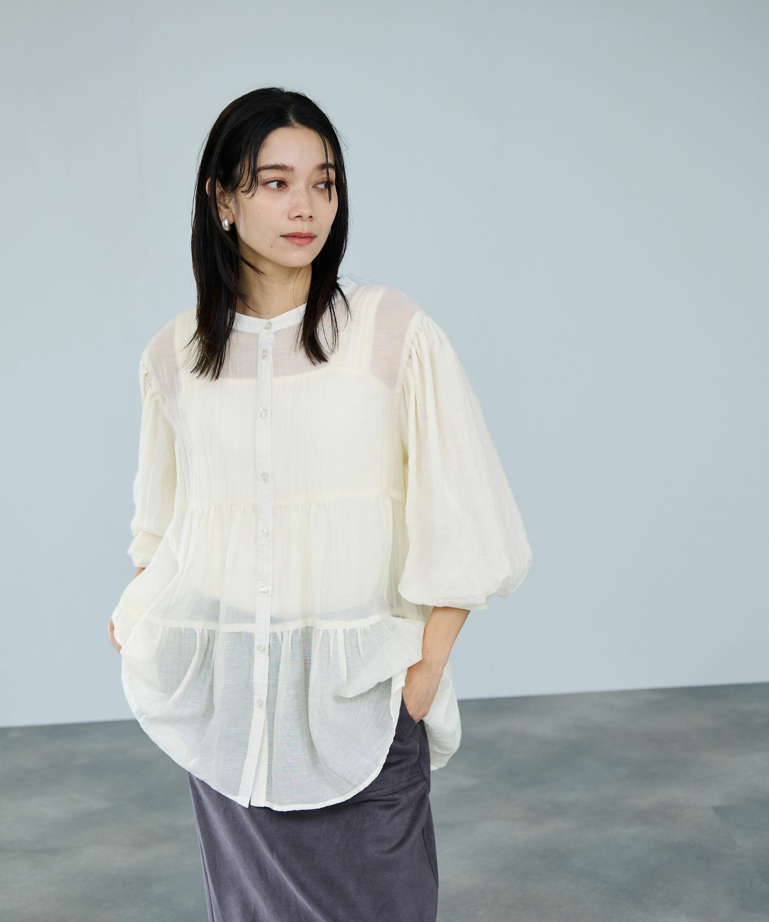 milli de l'air  ティアードブラウス レディース商品画像-3