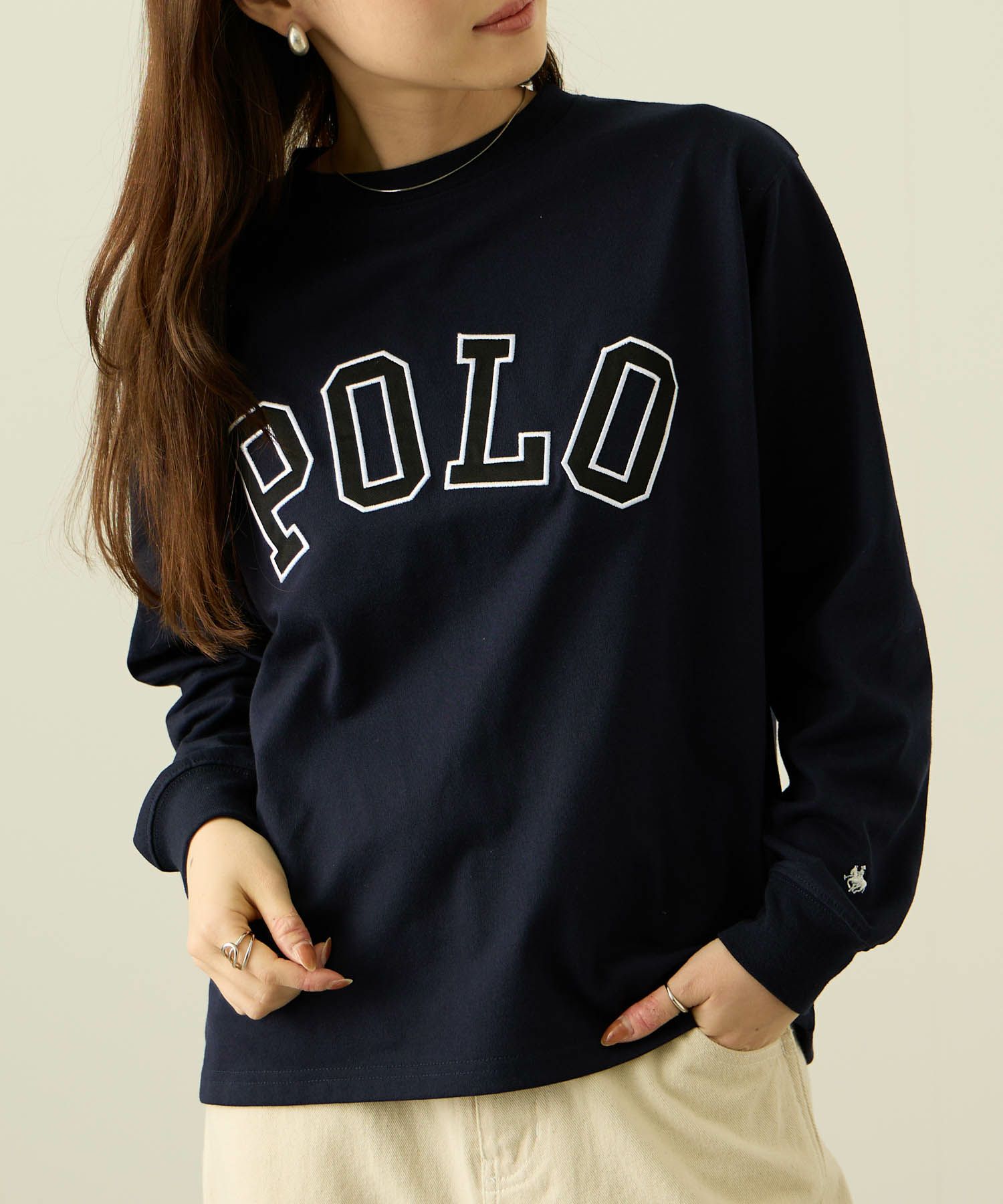 POLO BCS  ロゴワッペン長袖Tシャツ レディース メール便 対応商品商品画像-3