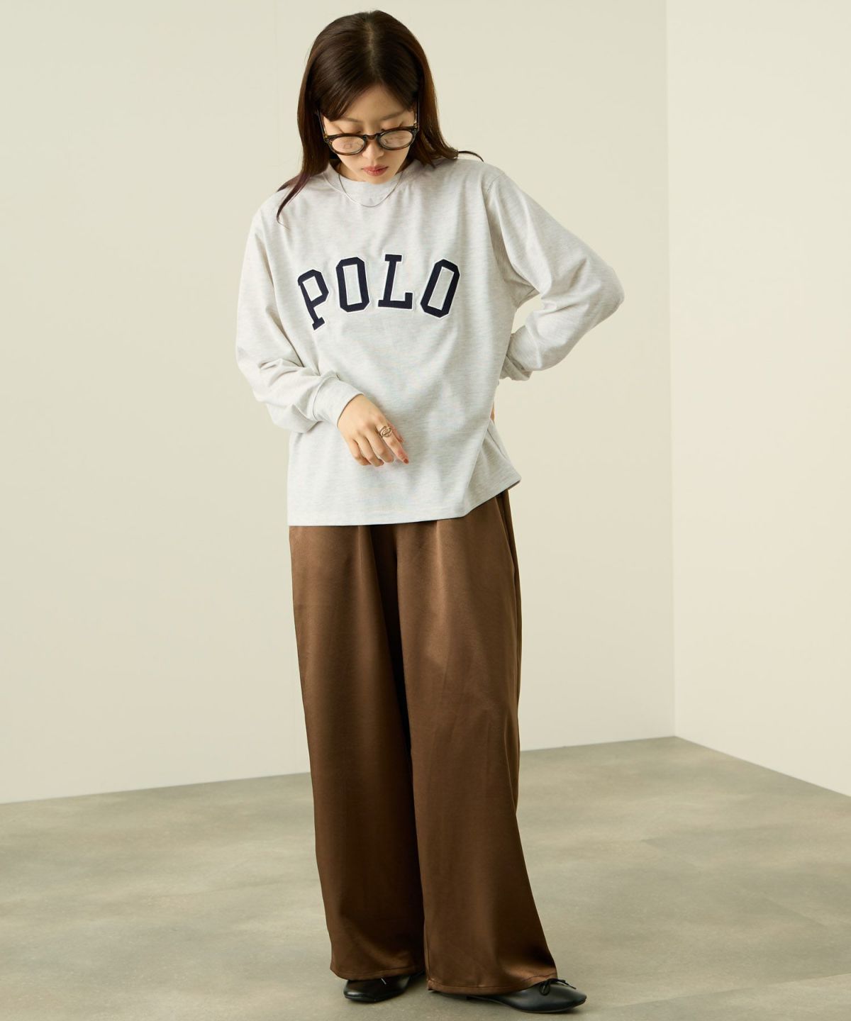  POLO BCS ロゴワッペン長袖Tシャツ レディース メール便 対応商品