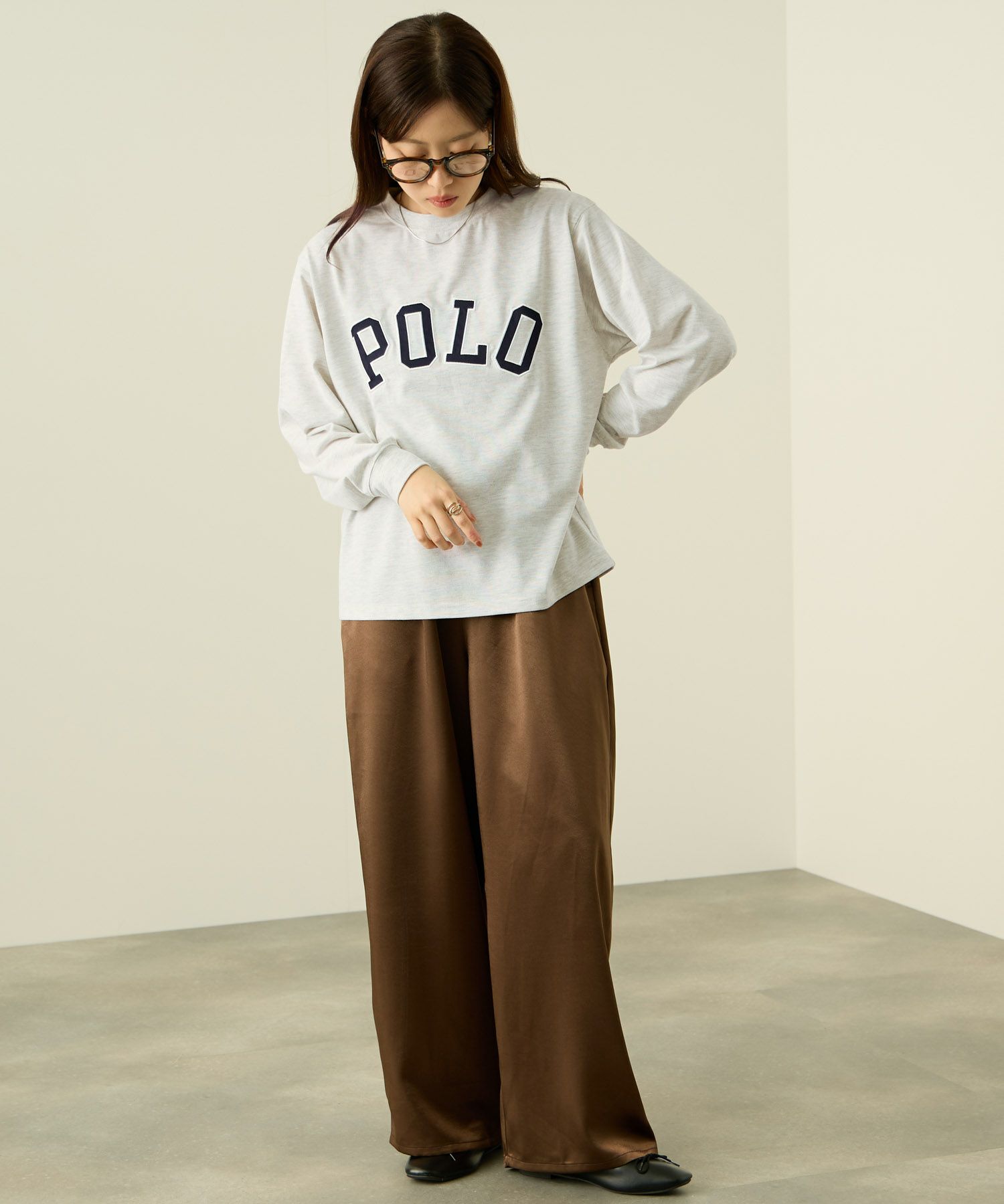  POLO BCS ロゴワッペン長袖Tシャツ レディース メール便 対応商品