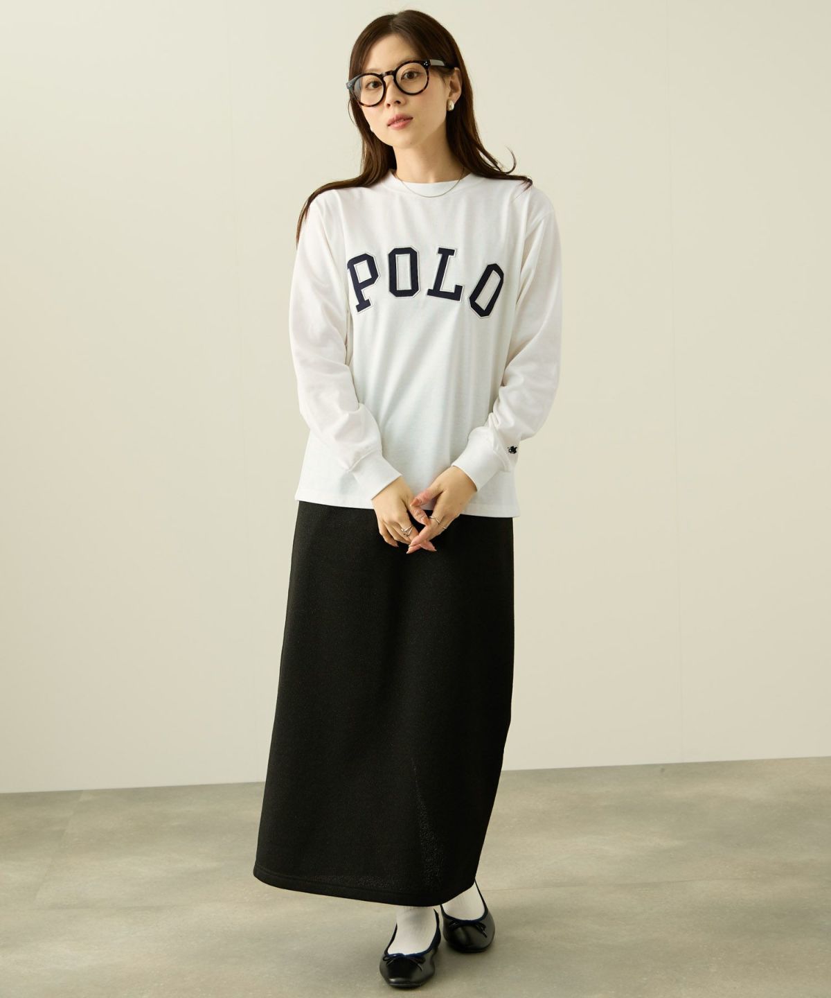  POLO BCS ロゴワッペン長袖Tシャツ レディース メール便 対応商品