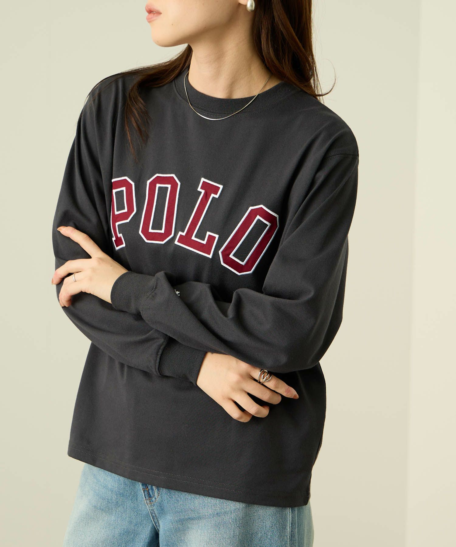  POLO BCS ロゴワッペン長袖Tシャツ レディース メール便 対応商品
