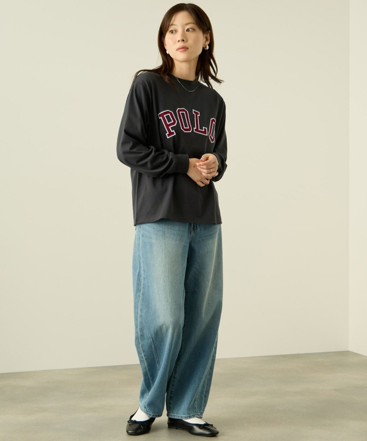  POLO BCS ロゴワッペン長袖Tシャツ レディース メール便 対応商品