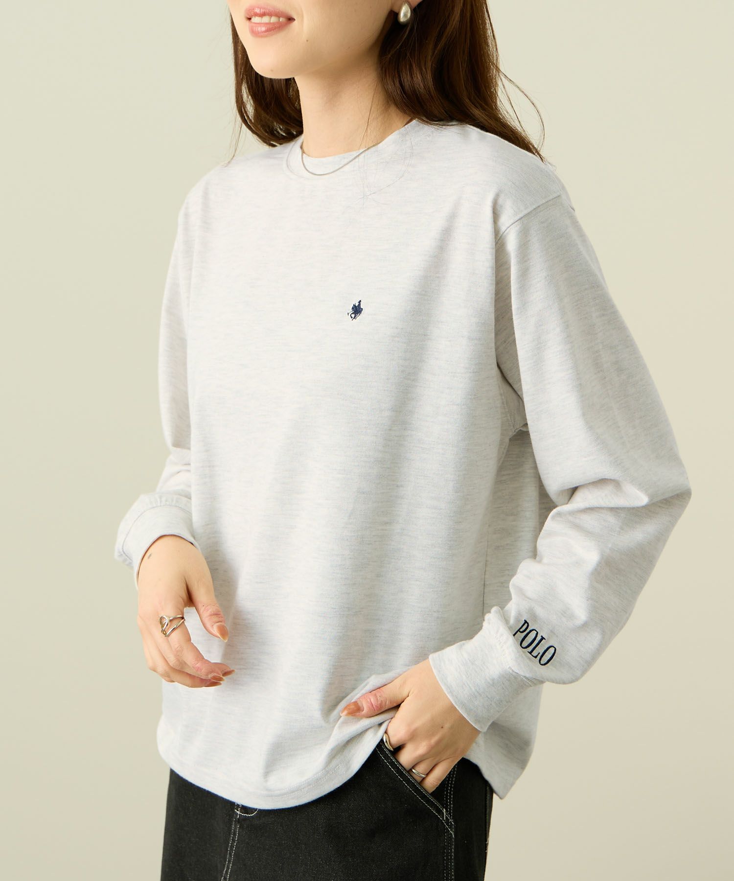 POLO BCS ワンポイント刺繍長袖Tシャツ レディース メール便 対応商品商品サムネイル-2