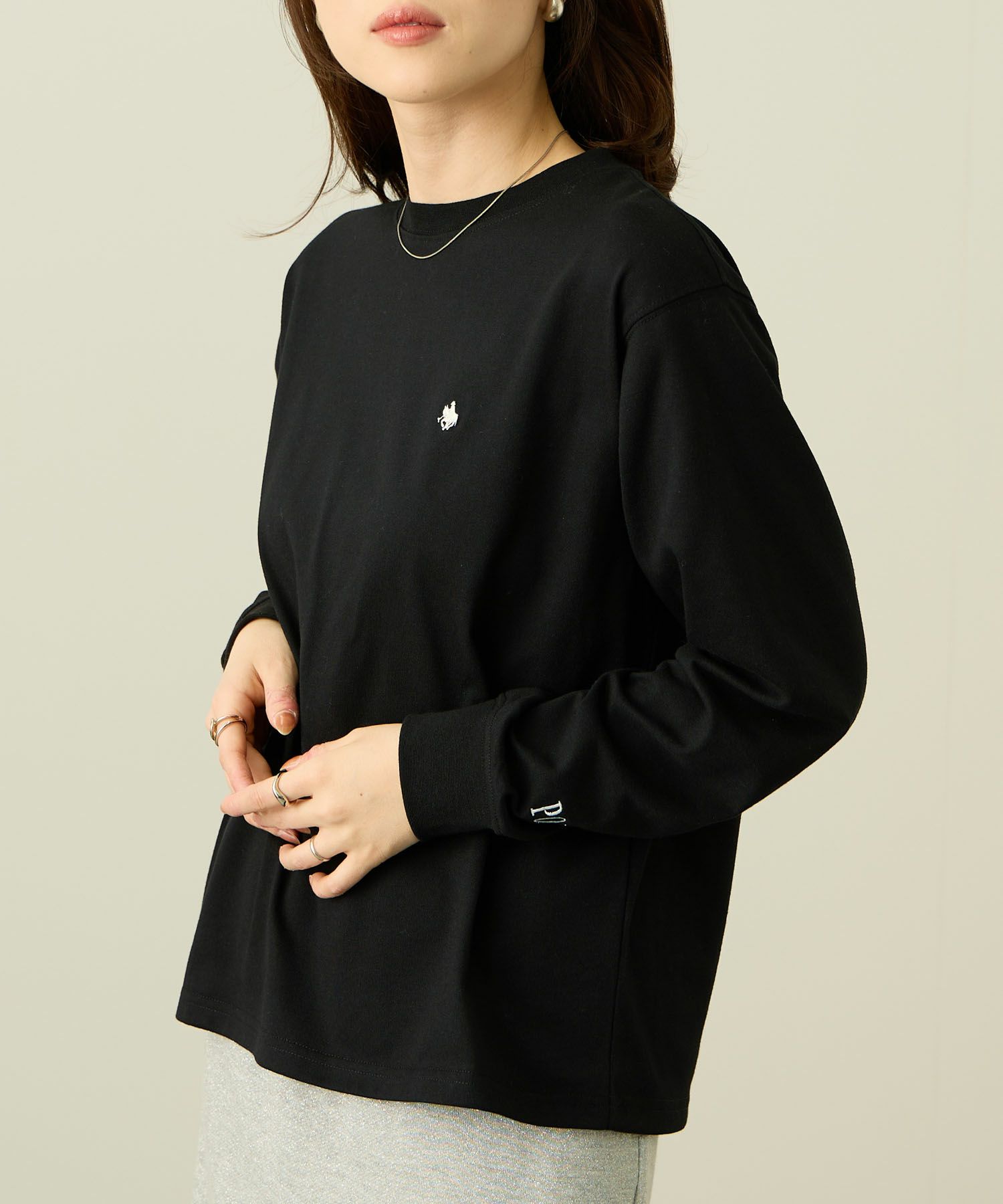 POLO BCS ワンポイント刺繍長袖Tシャツ レディース メール便 対応商品商品画像-3