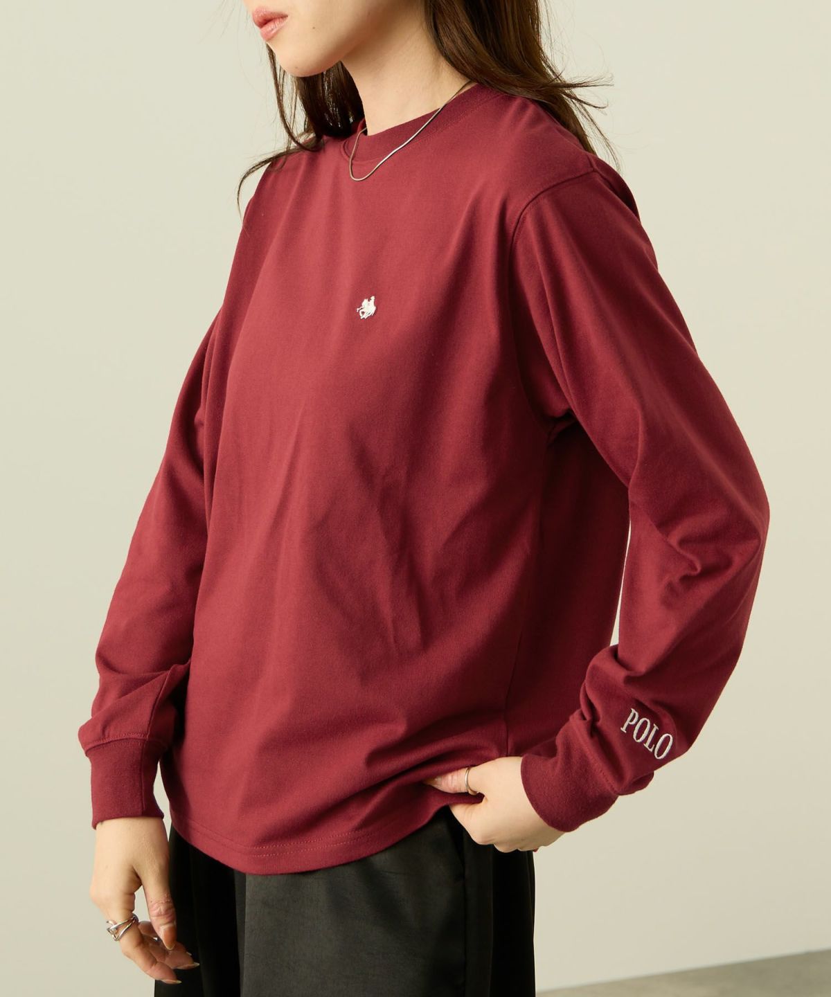 POLO BCS ワンポイント刺繍長袖Tシャツ レディース メール便 対応商品