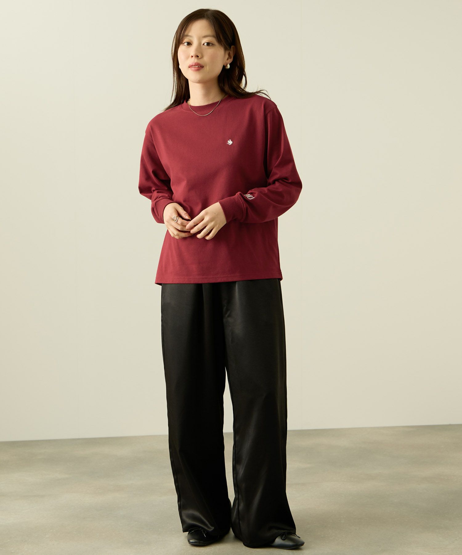 POLO BCS ワンポイント刺繍長袖Tシャツ レディース メール便 対応商品商品画像-6