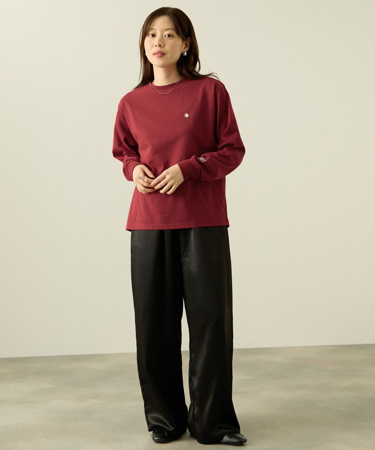 POLO BCS ワンポイント刺繍長袖Tシャツ レディース メール便 対応商品