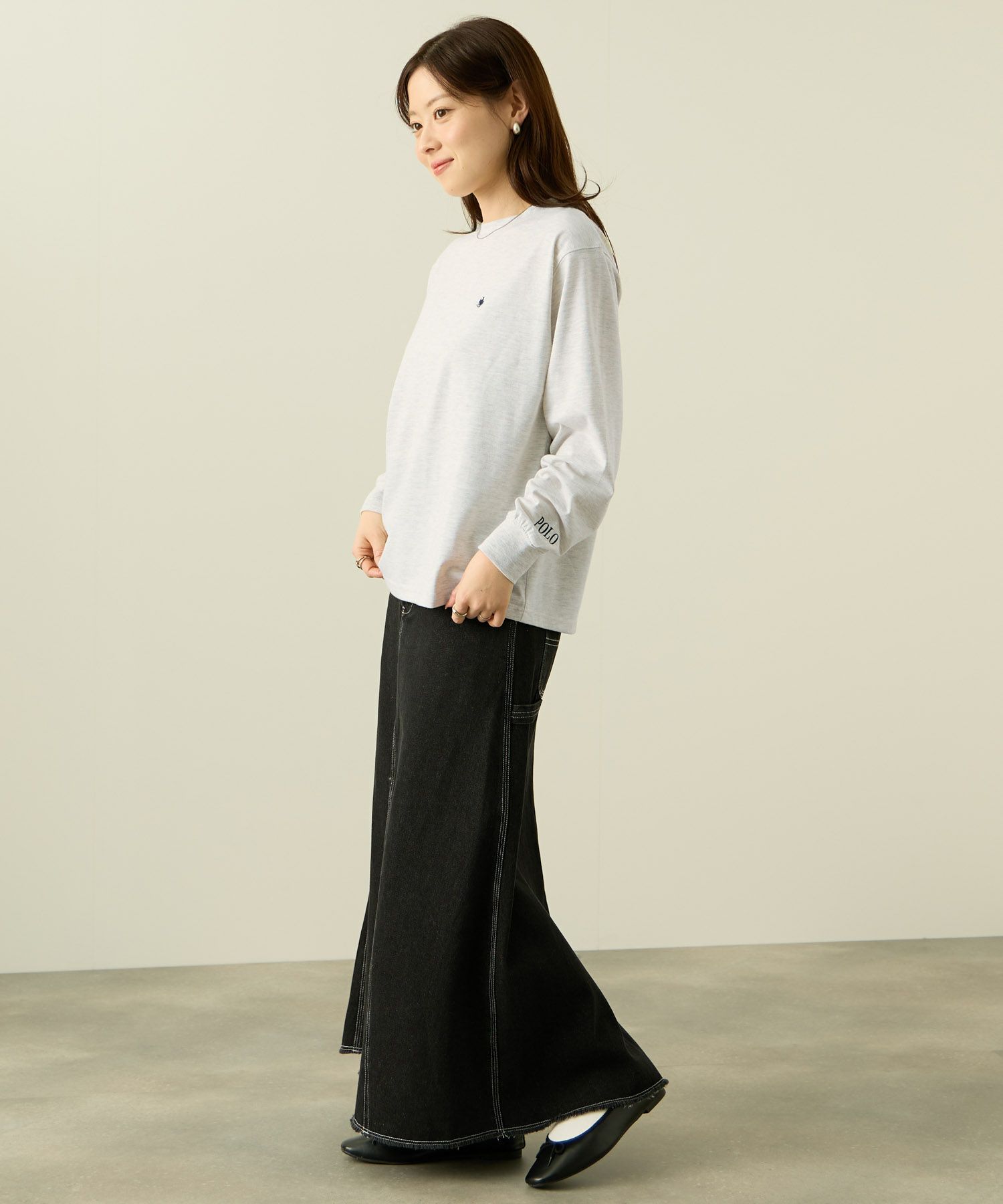 POLO BCS ワンポイント刺繍長袖Tシャツ レディース メール便 対応商品商品画像-9