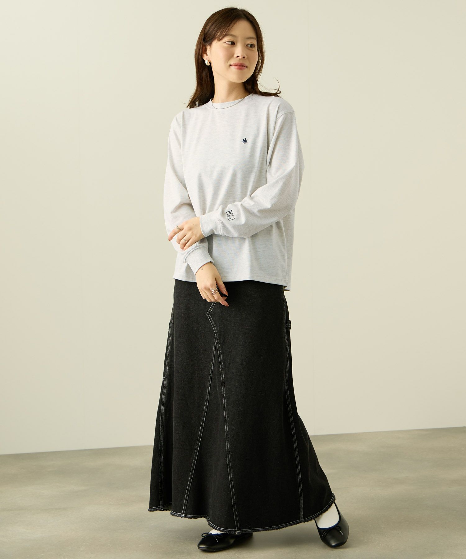 POLO BCS ワンポイント刺繍長袖Tシャツ レディース メール便 対応商品商品画像-10