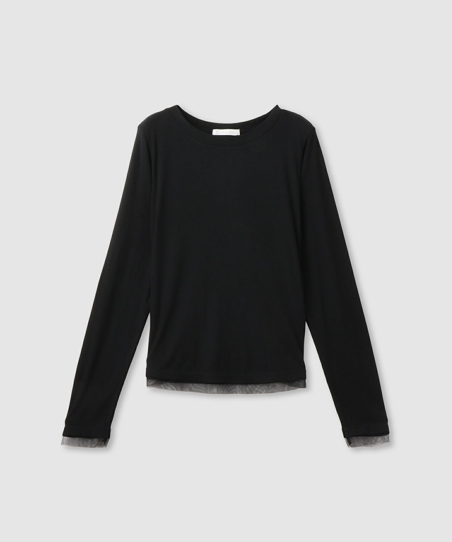 milli de l'air  チュールトリムテレコ長袖Tシャツ レディース メール便 対応商品商品画像-2