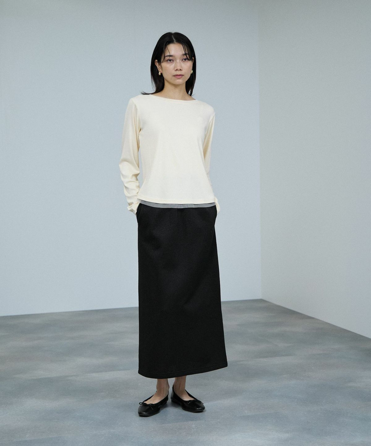 milli de l'air チュールトリムテレコ長袖Tシャツ レディース メール便 対応商品