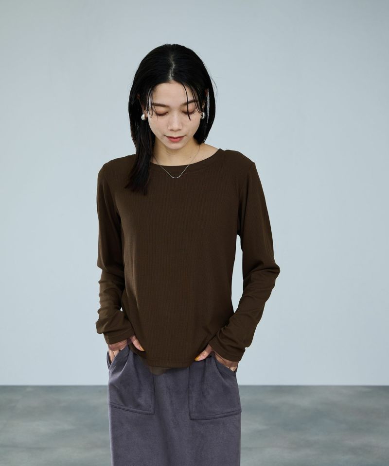 milli de l'air  チュールトリムテレコ長袖Tシャツ レディース メール便 対応商品商品画像-16