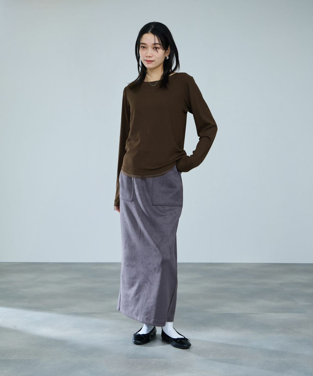 milli de l'air チュールトリムテレコ長袖Tシャツ レディース メール便 対応商品