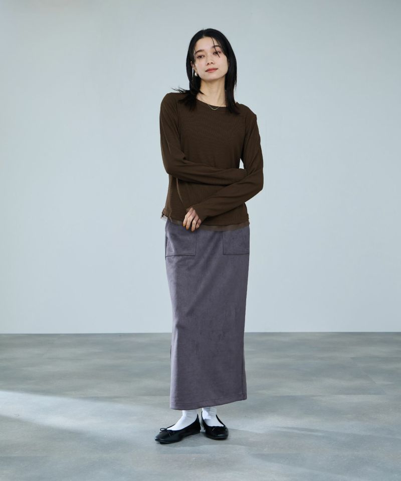 milli de l'air  チュールトリムテレコ長袖Tシャツ レディース メール便 対応商品商品画像-18