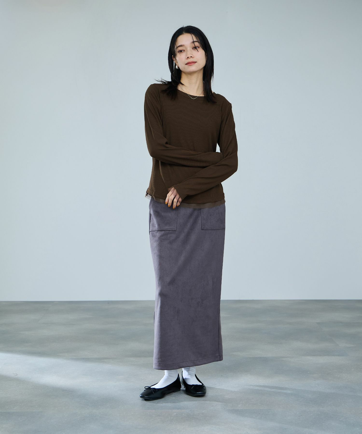 milli de l'air  チュールトリムテレコ長袖Tシャツ レディース メール便 対応商品商品画像-18