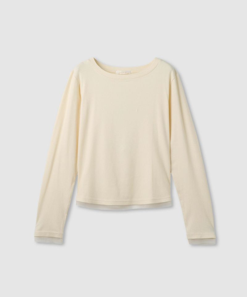 milli de l'air  チュールトリムテレコ長袖Tシャツ レディース メール便 対応商品商品画像-19