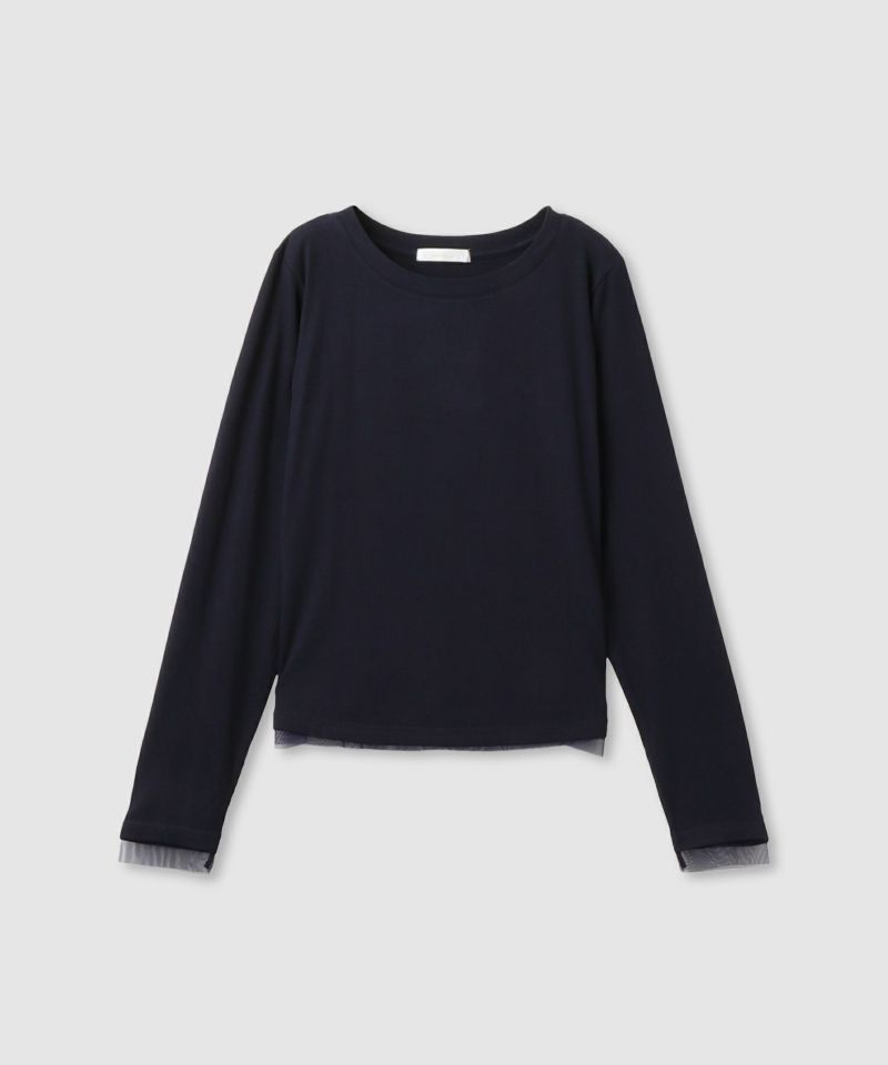 milli de l'air  チュールトリムテレコ長袖Tシャツ レディース メール便 対応商品商品画像-21