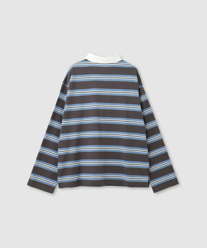 milli de l'air イレギュラーボーダーラガーシャツ レディース
