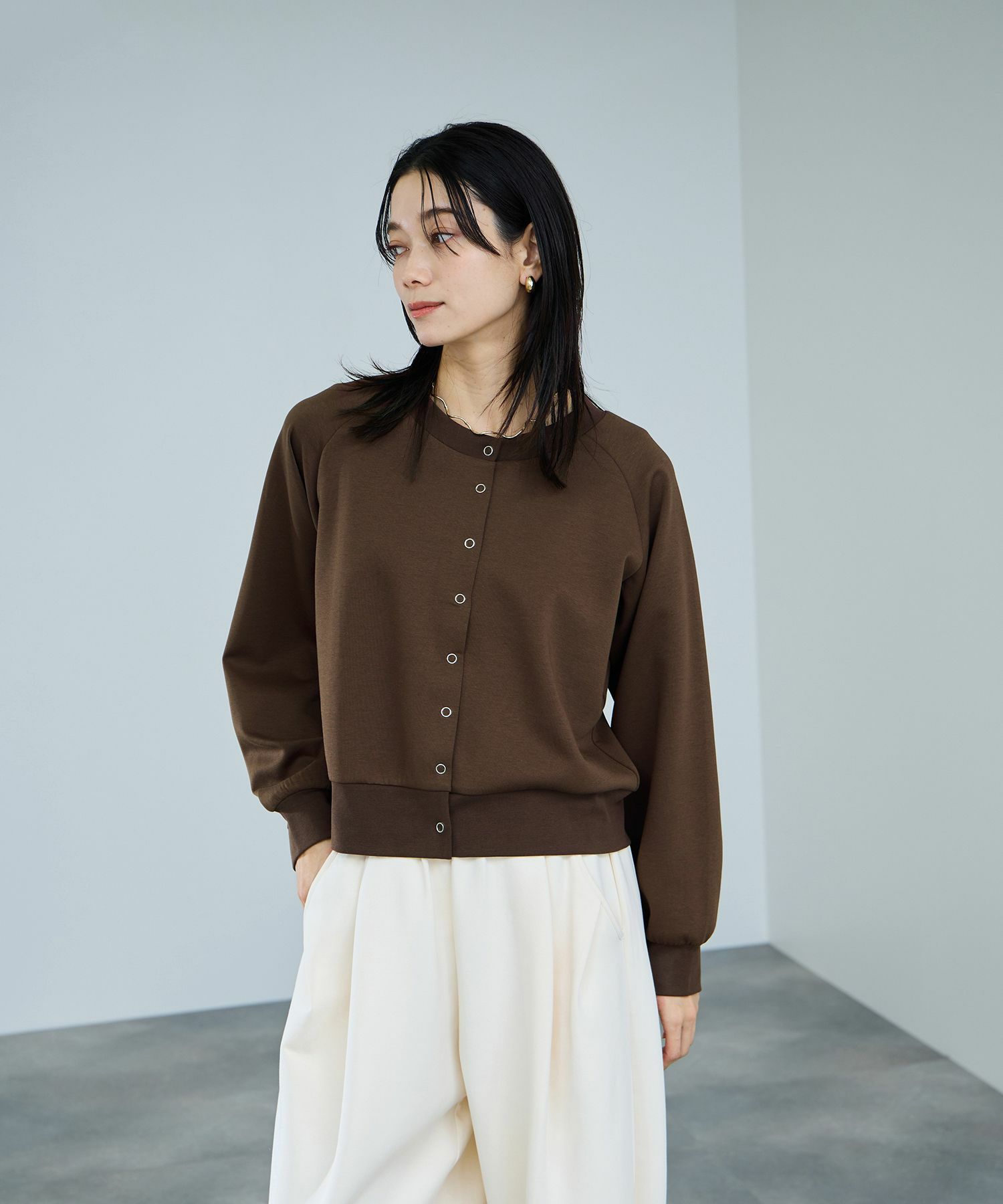 milli de l'air  エアリエポンチ素材カーディガン レディース商品画像-4