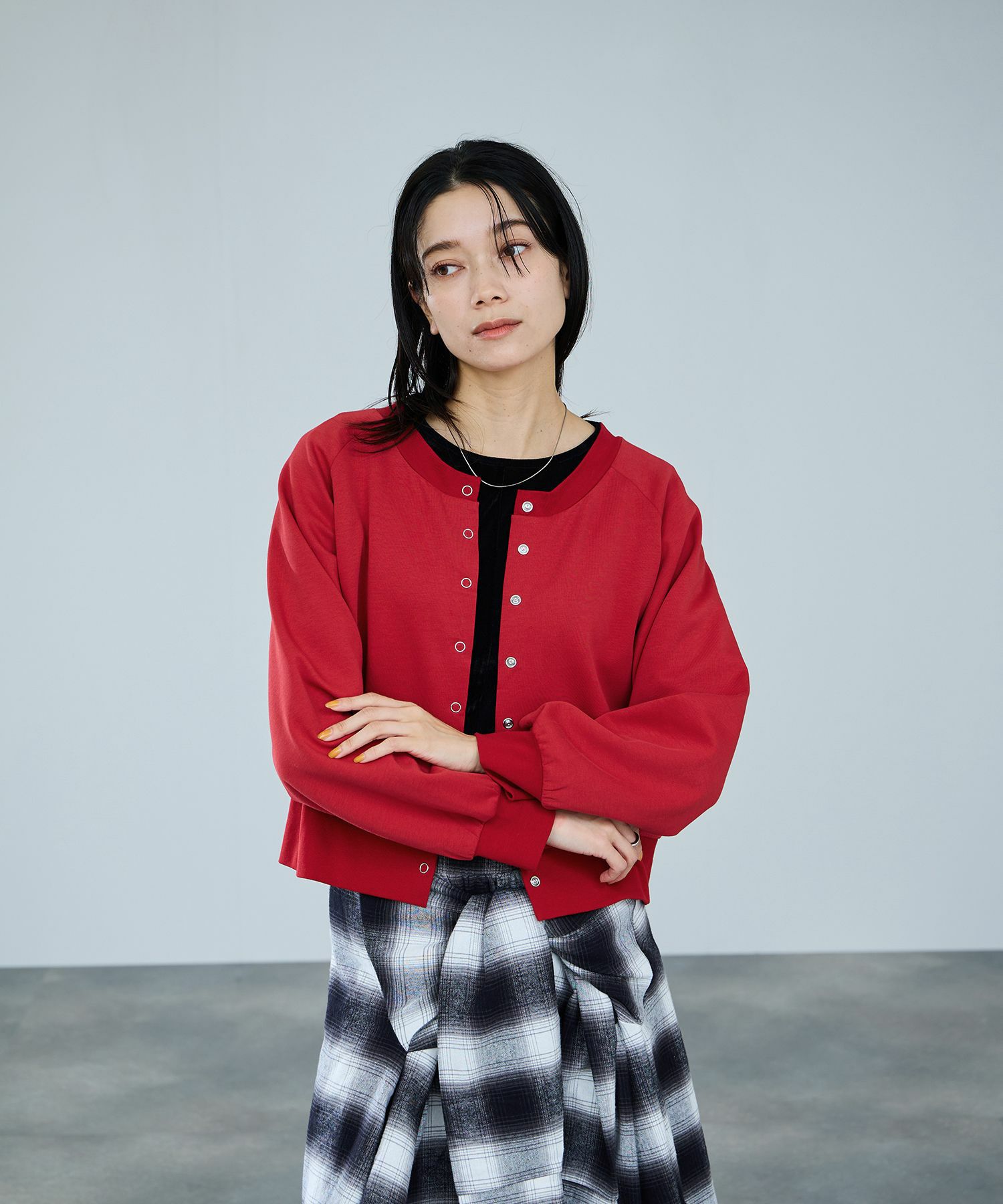 milli de l'air エアリエポンチ素材カーディガン レディース